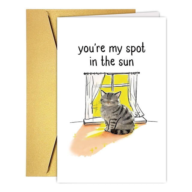 Tarjeta de San Valentín PUGAILA con temática de gato romántica 20,5 x 13,5 cm