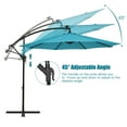 thumbnail image 3 of Gymax 10ft Solar Patio Umbrella Outdoor Offset Hanging Umbrella w/ 40 LED Lights Turquoise, 3 of 10
