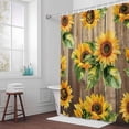 thumbnail image 5 of Sunflower Leaves Fabric Shower Curtain Floral Plant Wood Grain Washable Shower Curtains for Bathroom, Waterproof Bath Curtain with Hooks Home Decor 72x72in, 5 of 8