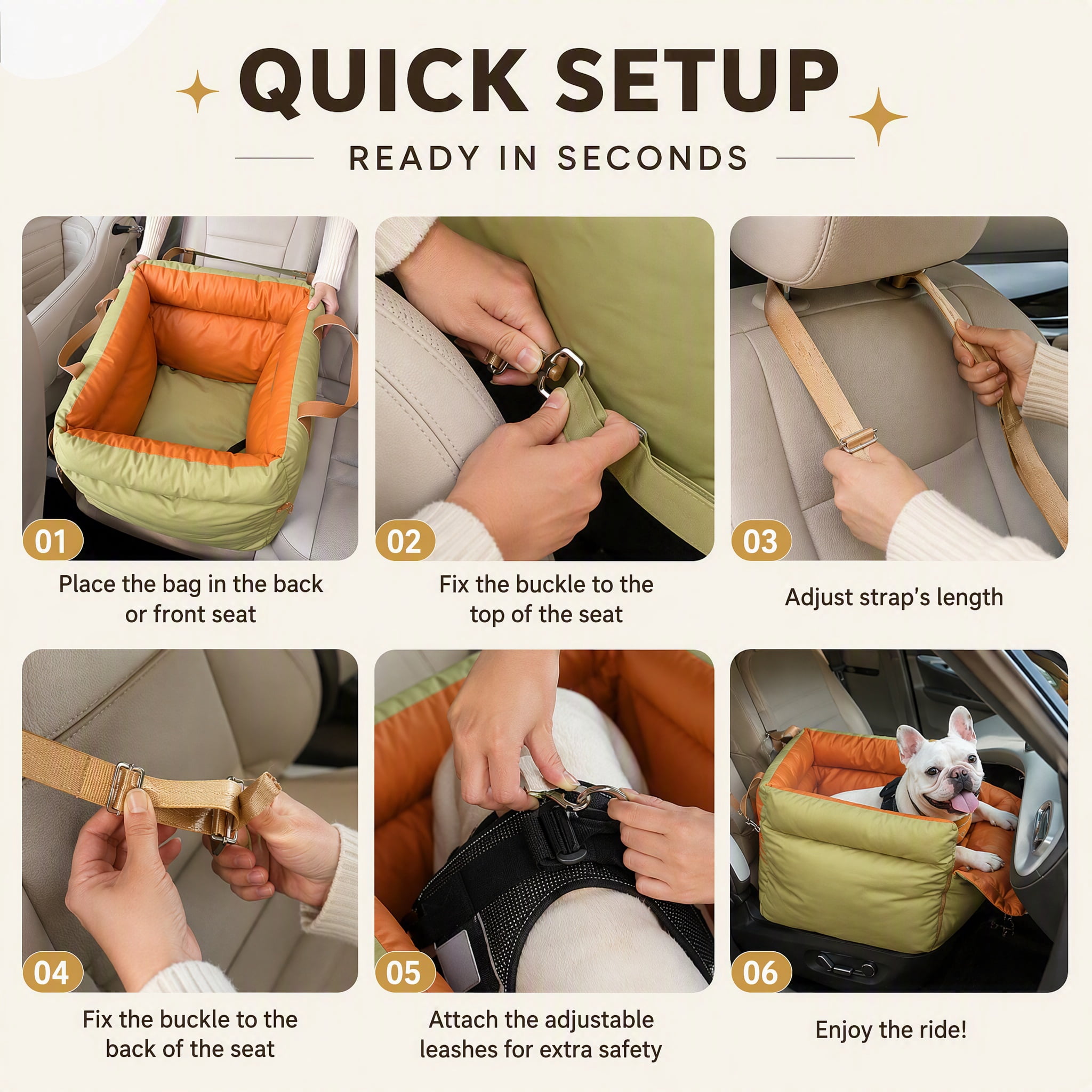 Dog Car Seat for Small & Medium Dogs up to 35 lbs – picture 7