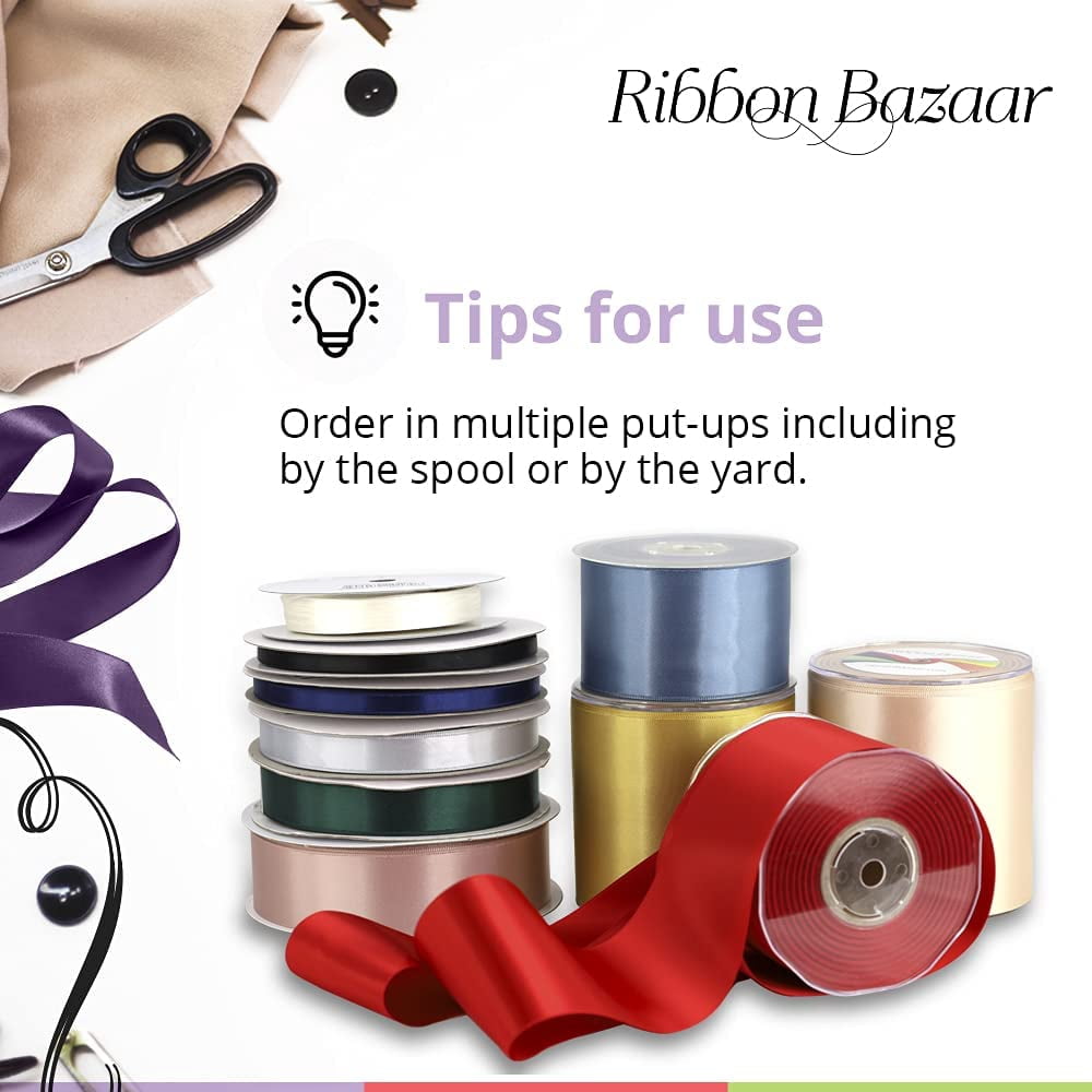 Ribbon Bazaar Double Faced Satin 1-1/2 inch Amethyst 50 yards 100% Polyester Ribbon