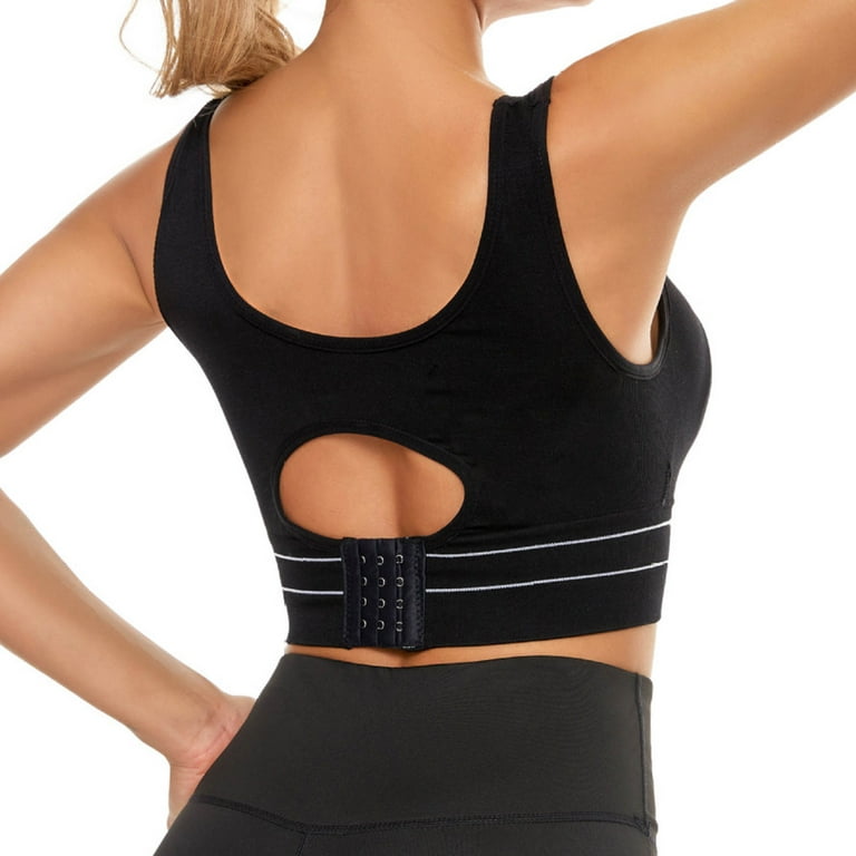 Durtebeua Full Coverage Padded Full Size Criss Cross Workout Yoga Bra Tops  Wirefree Bras for Women