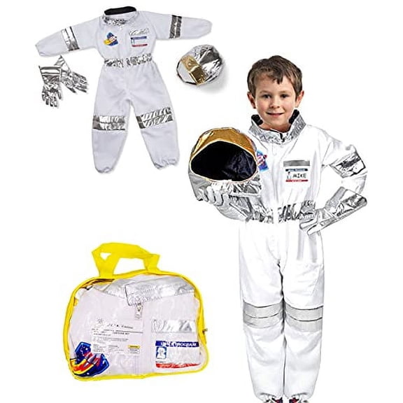 IntelliFun Toddler Kids Dress Up Pretend Role Play Costume Sets with Accessories Halloween School Home play (Astronaut)