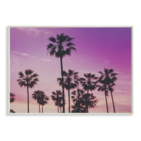 - The Stupell Home Decor Collection Tropical Purple Palm trees Photography Oversized Wall Plaque Art, 12.5 x 0.5 x 18.5