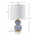 thumbnail image 6 of JONATHAN Y Daphne 20" Contemporary Transitional Metal/Glass Ribbed Gourd LED Table Lamp, Gray/Brass Gold, JYL1099C, 6 of 7