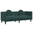 thumbnail image 3 of vidaXL 2 Piece Sofa Set with Pillows Dark Green Velvet, 3 of 5