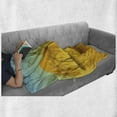 thumbnail image 5 of Landscape Soft Flannel Fleece Blanket, Digitally Generated Art Summer Islands Art Palm Trees Birds Illustration, Cozy Plush for Indoor and Outdoor Use, 50" x 60", Seafoam and Orange, by Ambesonne, 5 of 5