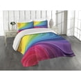 thumbnail image 2 of Ambesonne Colorful Quilted Coverlet 3 Pcs, Abstract Smooth Lines, King Size, Multicolor, 2 of 4