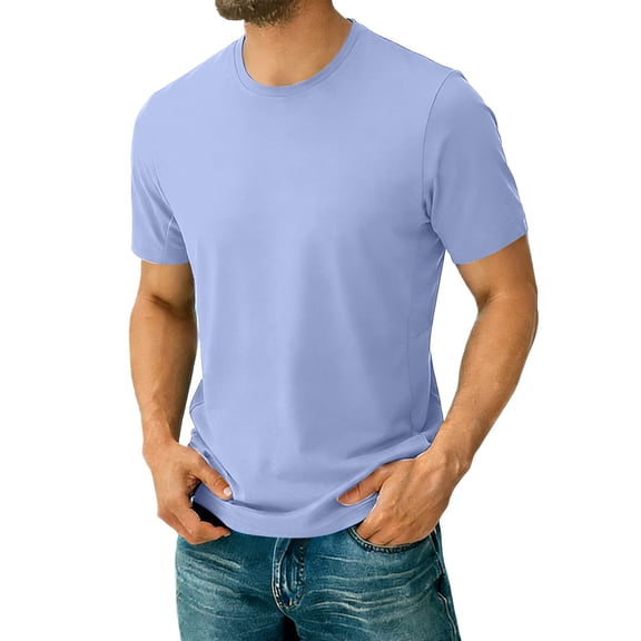 VSSSJ Mens Workout T-Shirts Athletic Running Short Sleeve Gym Active Shirts Quick Dry Lightweight Summer Crewneck Basic Tee Tops Blue M