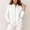 White, variant on Womens Stand Collar Fleece Zip Jacket Ribbed Cuff & Hem Side Hand Pockets Minimalist Straight Cut for School Run Neighborhood Visit Gray M