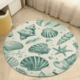 thumbnail image 4 of Beach Seashell Starfish Round Small Area Rug, Print Non Slip Washable Floor Mat, Soft Throw Rug for Living Room, Powder Room Entryway, Bathroom, Bedside, 4 of 6