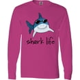 thumbnail image 3 of Inktastic Shark Life Fun Shark with Sunglasses Long Sleeve T-Shirt, 3 of 5