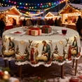 thumbnail image 4 of Christmas Tablecloth Vintage Religious Nativity Scene with Border Holiday Dining Polyester Fabric for Restaurant Party Family Festival Celebration Indoor Table Cover Decorations, 4 of 7