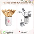 thumbnail image 6 of 8 Pcs Ceramic Utensil Holder with Wooden Spoon Set Kitchen Gadget Utensil Wooden Spatulas Set Cooking Mom Gift Cooking Tool for Hostesses Warming Kitchen Accessories for Mother's Day, 6 of 7