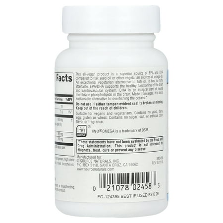 Source Naturals Vegan Omega-3s, 30 Vegan Softgels