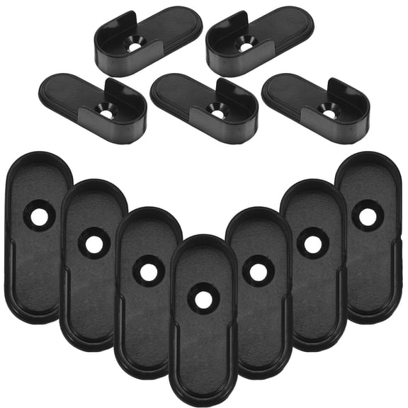 LOLIPPYY 12Pcs Black Zinc Alloy Closet Rod End Support Brackets Heavy Duty Closet Pole Holder for Home Wardrobe
