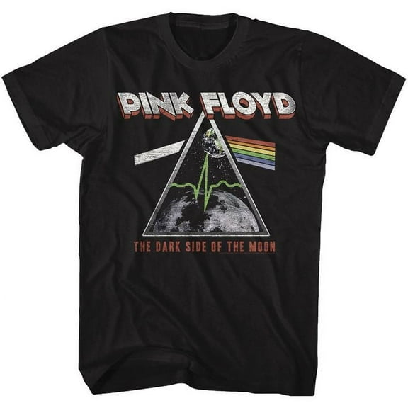 Pink Floyd Moon Black Adult T-Shirt Lt
