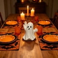 thumbnail image 5 of Cififendec Halloween Cute Ghost Figurine, 4"×3.58",Resin White Ghost Statues Holding Pumpkin Boo Sign for Aesthetic Desk Ornament Accents, 5 of 6