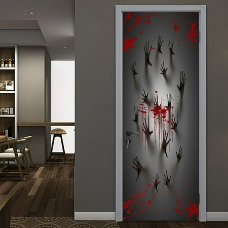 Halloween Haunted House Decor Window Door Cover Sticker Zombie