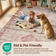 thumbnail image 4 of Design&I 5'x7' Washable Area Rug Assorted Boho Checkered Vintage Motif Farmhouse Hallway Door for Dining Room, Under Table, Home Office, Snag-Free, Skid-Resistant, 4 of 7