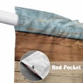 thumbnail image 4 of Swag Valance Curtains for Windows, Farmhouse Blue Brown Light Filtering Kitchen Curtains with Rod Pocket, Vintage Wooden Striped Decorative Window Treatment Valances for Living Room, 36x45 - 2 PCS, 4 of 9