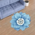 thumbnail image 3 of LEFU Lotus Flower Round Carpet Chinese Style Floor Mat Bedside Rug Non-Slip Absorbent Bathroom Kitchen Living Room Entrance Soft Comfortable Crystal Velvet 40x40cm, 3 of 10
