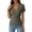 Army Green, variant on Women's V-Neck Ribbed Short Sleeve T-Shirt, Wrap Ruched Slim Fit Basic Tee, Casual Everyday Tops for Women Black M
