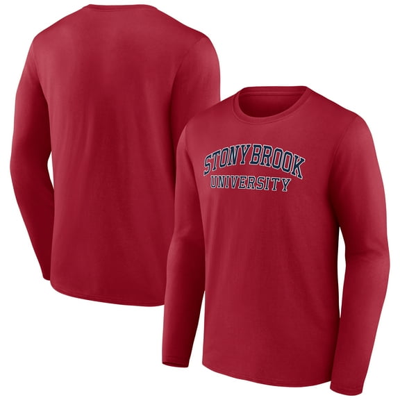 Men's Red Stony Brook Seawolves School Name Long Sleeve T-Shirt