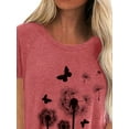 thumbnail image 4 of Gvmfive Women Short Sleeve Tunic Tops Casual Short Sleeve T Shirt Dandelion Print Loose Tee Blouse, 4 of 5