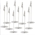 thumbnail image 1 of 10Pcs Metal Table Cards Clips Desktop Metal Business Picture Message Card Holder Silver, 1 of 9