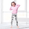 thumbnail image 5 of Girl's Legging Full-Length Colorful Print Tights For Dance Gym Everyday Wear Black and White Flowers, 5 of 8