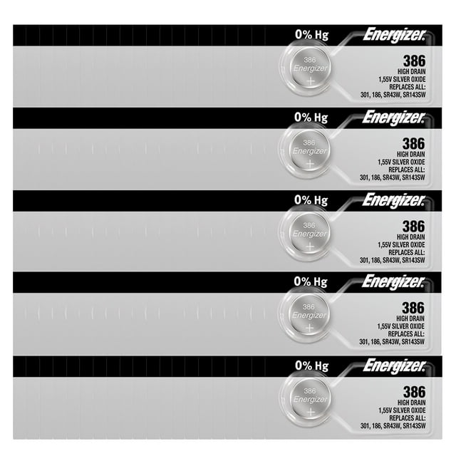 Energizer 386 SR43W Silver Oxide Watch Battery (100 Pack)