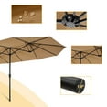 thumbnail image 5 of SESSLIFE 15 ft Patio Umbrella, Double-Sided Outdoor Market Umbrella with Hand-Crank System, Taupe Rectangle Umbrella for Balcony, Backyard, Deck, Poolside, TE2709, 5 of 7