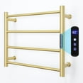 thumbnail image 1 of Gold Towel Warmers for Bathroom  Wall Mounted Hot Towel Racks  Heated Towel Drying Rack with Timer &; Temperature Multi-Level Adjustable Bars Brushed Gold D  Hardwired, 1 of 8