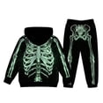 thumbnail image 5 of RUTAYY Boys Halloween 2 Piece Outfit Long Sleeve Hoodie and Sweatpants Skeleton Print with Pockets Casual Holiday Wear Black, 5 of 5