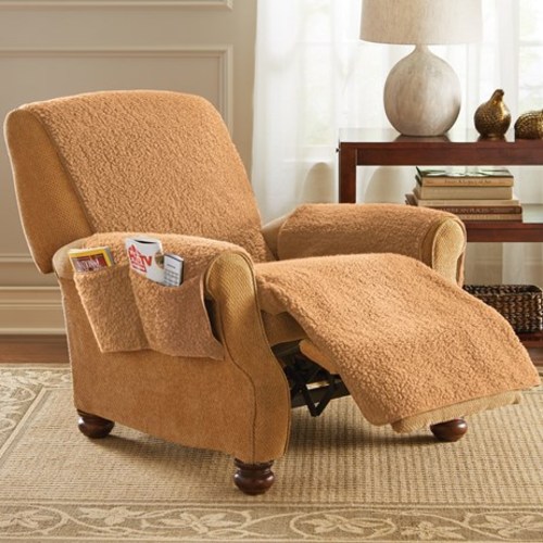 Protective Fleece Recliner Furniture CoverTan