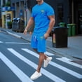thumbnail image 3 of MKLEKYY Pijama Corto De Verano Para Hombre, Ropa Deportiva, Camiseta Transpirable De Manga Corta Y Pantalones Cortos Deportivos Con Bolsillos., 3 of 4