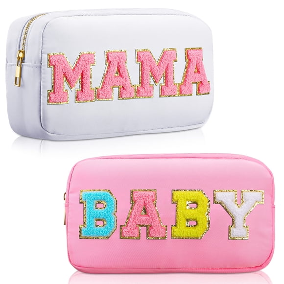 Bolsa de cosméticos Sanwuta Mama Gifts de nailon Preppy Patch