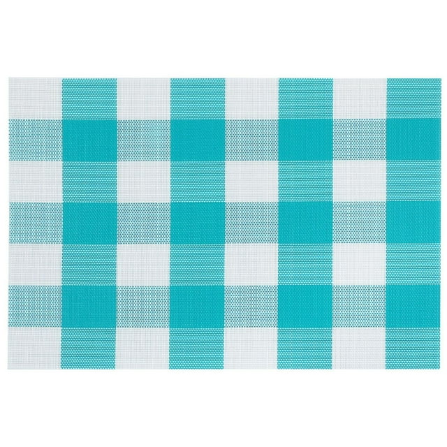 Set de Table en Vinyle (Plaid) (Sarcelle) - Lot de 12