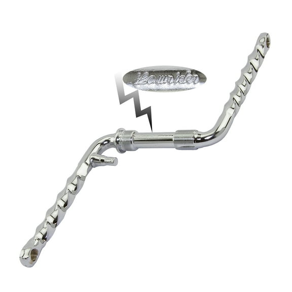 bike Lowrider Twisted One/Piece Crank 6 1/2" (165mm) Chrome. lowrider beach cruiser bicycle crank