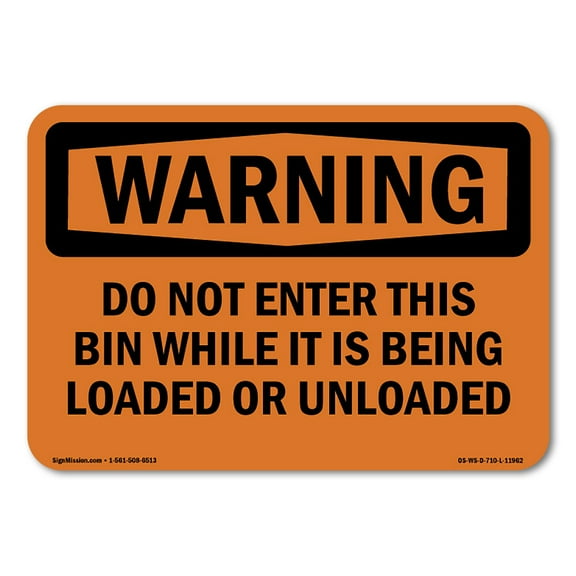SignMission OS-WS-A-1824-L-11962 18 x 24 in. OSHA Warning Sign - Grain Bin Silo Safety