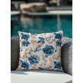 thumbnail image 4 of Outdoor Pillows Waterproof, Indigo Florals Bedding Throw Pillows with Insert for Couch Sofa Bed, Farm Botanical Peonies Vintage Brown Leaves 18x18 Inch Pillowcases Decorative Patio Pillow Set of 1, 4 of 8