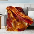 thumbnail image 2 of Yibo Food Bacon Blanket Flannel Soft and Comfortable Anti-static Bed Sofa Blanket, 2 of 7