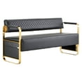 thumbnail image 6 of Waiting Room Chairs with Arms, 57.5'' Office Guest Chair Bench Seating Faux Leather for Beauty Salon Airport Bank Reception Area, 6 of 6