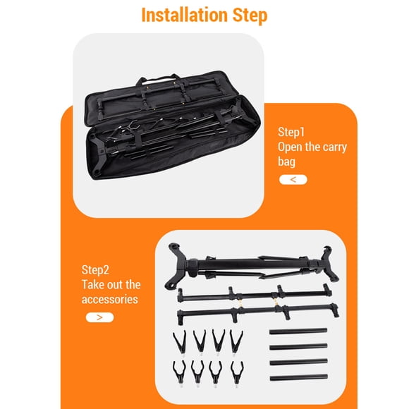 COONOR Rod Stand,Huiop Stand Pole Pod Rod Stand Carp Rod Pod Adjustable Carp Rod Mewmewcat Qisuo