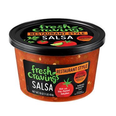 Fresh Cravings Restaurant Style Medium Salsa, 16 oz., Recyclable Plastic Tub, Refrigerated