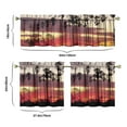thumbnail image 6 of Kitchen Curtains 24 Inch Short - 3 Panel Set, Rod Pocket Window Curtain with Tropical Palm Tree Sunset Print, 100% Polyester for Boho Kitchen, Beach Room, Easy Wash, 6 of 6