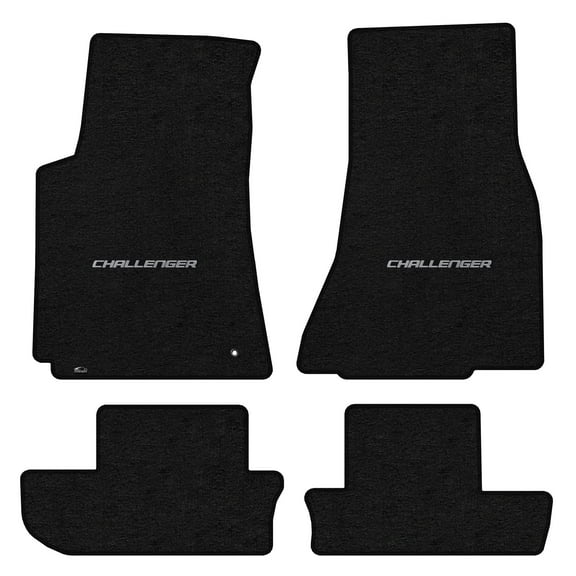 Lloyd Mats LogoMat Custom-Fit 4PC Carpet Floor Mats for 2008-2010 Dodge Challenger, Charcoal