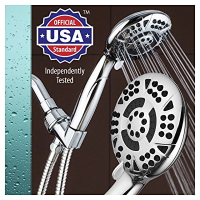 American Standard Shower Hose - AquaDance High Pressure 6-Setting 4.15 Chrome Face Hand Held Shower Head with Hose for Ultimate Shower Experience! Officially Independently Tested to Meet Strict US Quality & Performance Standards