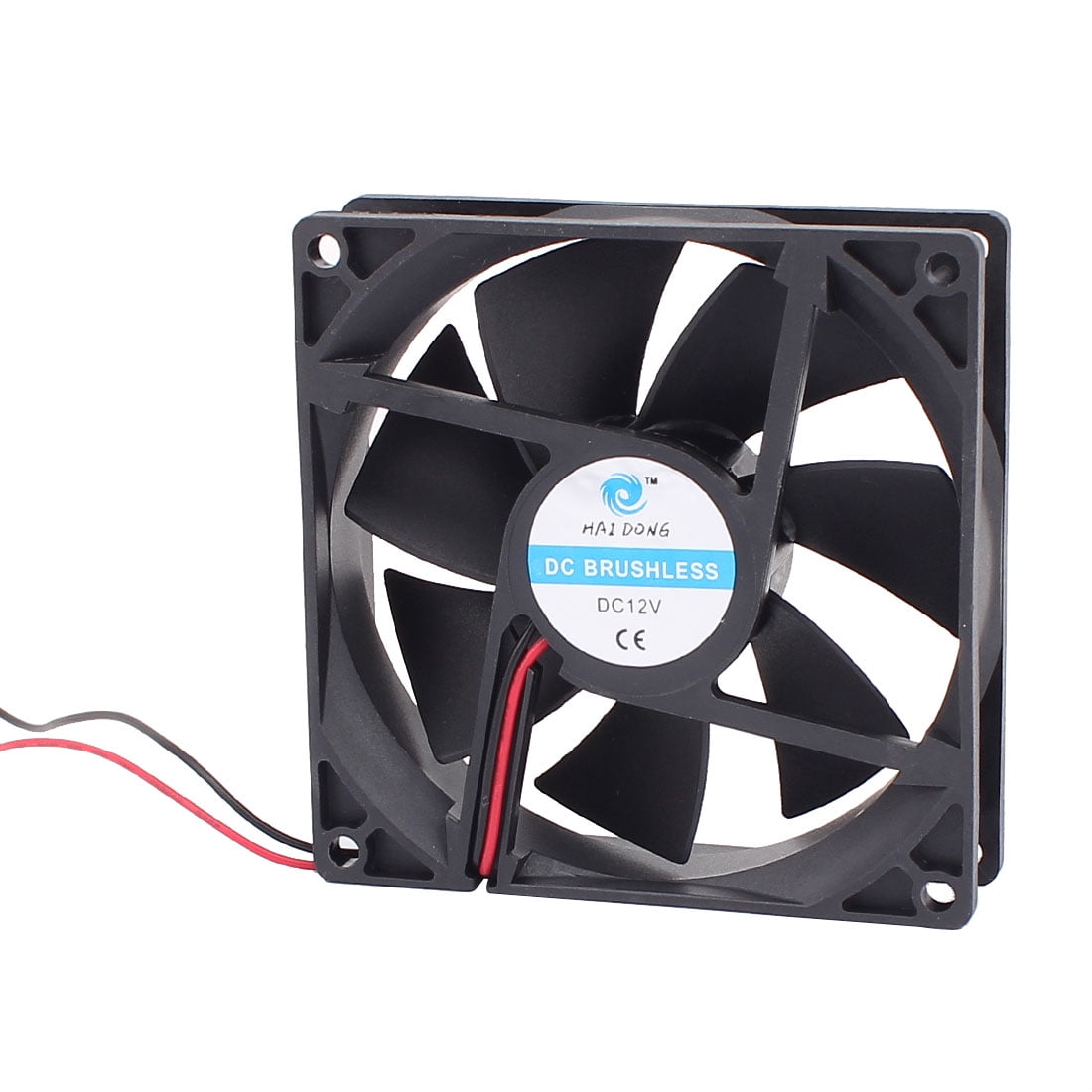 DC 12V 90mmx90mmx 25mm 7 Vanes Computer CPU Cooler Fan w Metal Finger Guard